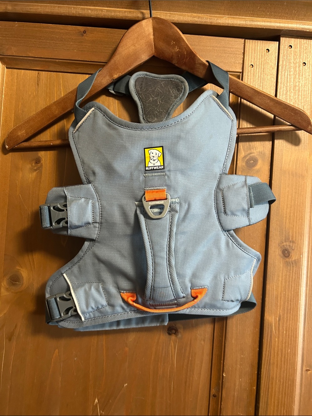 RUFFWEAR Web Master Dog Harness -Light Blue Dog Harness with Orange Trim, small